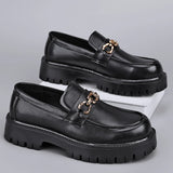 New Luxury Brand Men's Shoes Black Business Loafers for Men Leather Thick Bottom Casual Shoes Wedding Formal Shoes Mocassins