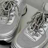 1PCS Double Layered Pearl Bead Bowknot Charm Shoe Buckle Handmade Shoes Clip Decoration Bag Pendant Bow Key Chain Accessories