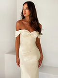 Strapless Off-shoulder Sexy Maxi Dress Women Apricot Fashion Sleeveless Backless Bodycon Club Party Long Dress Elegant