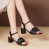 Size 35-42 New Fashion White High Heel Shoe Buckle Sandalias Grace Dress Female Designer Party Shoes Summer Women's Sandals