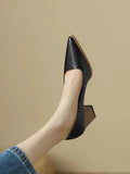 Women's Summer Footwear Pumps Formal Shoes for Woman Pointed Toe Office Black Moccasins on Heeled High Heels Quality Trend