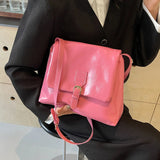 Casual Solid Interior Zipper Pocket Crossbody Bags Flap Pocket Soft New Bags for Women Interior Compartment  Pu Women's Handbags