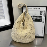 Straw Woven Hollow Out Shoulder Bags Large Capacity Casual Versatile Unique Design Handbags for Women Fashion New Tote