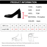 Patent Leather Women Pumps Shoes 2023 Elegan Office Black High Heels Shoes Woman Shallow Mouth Square Toe Pumps Female