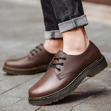 British Style Luxury Outdoor Shoes Brand Thick Bottom Oxford Shoes Lace Up Safety Shoes Beef Tendon Outsole Work Shoes Casual