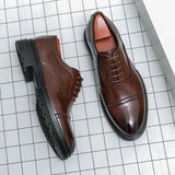 Men Dress Shoes Formal Oxfords Classic Business Office Wedding Shoes Wear Elegant Casual Leather Zapatos Brock Carving Men Shoes