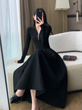 Korean Vintage White Long Sleeve Knitted Midi Dresses for Women Autumn Casual Fashion Slim Elegant Party Female Clothing