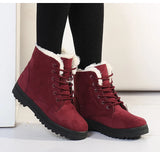 Women Winter Boots Ladies Snow Boots Lace Up Ankle Boots Female Non Slip Plush Fur Shoes Keep Warm Ankle Botas Plus Size 35-43