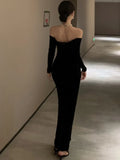 Sexy Bodycon Long Dresses for Women Autumn Evening Party Prom Robe Wedding Velvet Dress Lace Patchwork Slash Neck Slim Vestidos