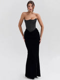 Off-shoulder Strapless Sexy Maxi Dress For Women Elegant Sleeveless Backless Bodycon Club Party Evening Long Dress