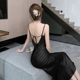 Elegant Sexy Backless Evening Wedding Party Long Dresses for Women Summer New Korean Sleeveless Mermaid Birthday Female Clothing