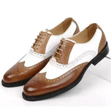 Classic Men Dress Shoes Lace Up Shoes for Men Plus Size Point Toe Business Casual Comfortable Men Formal Shoes for Wedding