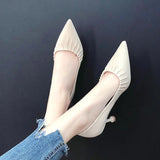 Shoes for Women Pointed Toe Ladies Summer Footwear High Heels Pumps Black Stilito Office on Heeled Luxury Brand Spring 39 E