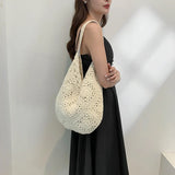 Straw Woven Hollow Out Shoulder Bags Large Capacity Casual Versatile Unique Design Handbags for Women Fashion New Tote