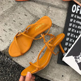 Women Sandals Sexy Summer Shoes Gladiator Clip Toe High Heels Bandage Buckle Strap Pumps Squre Toe Ladies Party Fashion Stiletto