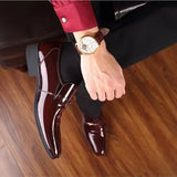 Luxury Business Oxford Leather Shoes Men Breathable Patent Leather Formal Shoes Plus Size Man Office Wedding Flats Male Black