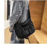 Fashion Grunge Cargo Men Shoulder Bag Women Ins Solid Y2k Casual Handbags Japanese Simple Crossbody Messenger Bags High-capacity