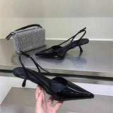 Women Pointed Toe Heels Shoes Sandals  Dress Party Fashion Summer Slippers New Walking Flip Flops Pumps  Slides