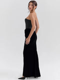 Off-shoulder Strapless Sexy Maxi Dress For Women Elegant Sleeveless Backless Bodycon Club Party Evening Long Dress