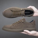 High Quality Brown Suede Leather Shoes Men's Casual Shoes Women's Jogging Shoes Lace Up Soft Sole Sports Shoes Big Size: 36-47