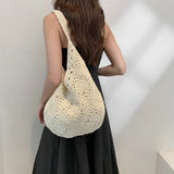 Straw Woven Hollow Out Shoulder Bags Large Capacity Casual Versatile Unique Design Handbags for Women Fashion New Tote