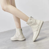 Booties Wedges Elegant with Low Heels Short Shoes for Women Black Female Ankle Boots Round Toe Footwear New in Winter