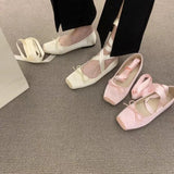 NEW Classic Silk Ballet Shoes Lace Up Ballet Shoes Women Square Toe Bowtie and Rose Flower Women Flats Elegant Valentine Shoes