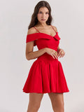 Elegant Off-shoulder Sexy Mini Dress For Women Fashion Spaghetti Strap Off-shoulder Sleeveless A-line Club Party Dress