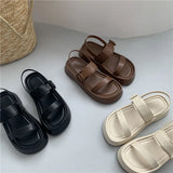 2023 New Gladiator Summer Sandals Fashion Platform Flats Elegant Open Toe Ankle Strap Dress Shoes