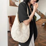 Straw Woven Hollow Out Shoulder Bags Large Capacity Casual Versatile Unique Design Handbags for Women Fashion New Tote