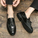 Men's Dress Platform Shoes Gentleman Loafers Men Fashion Tassel Wedding Shoes Black Formal Business Luxury Slip-on Leather Shoes