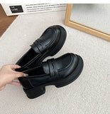 Women Shoes Autumn Round Toe Black Flats Loafers With Fur Casual Female Sneakers Ladies' Footwear Oxfords Clogs Platform Fall Cr