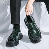 Men's Casual Wedding Shoes Fashion Patent Leather Thick Bottom Formal Shoes for Men Luxury Brand Dress Loafers Moccasins Busines