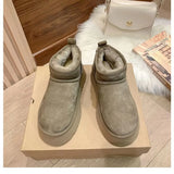 Sheepskin Wool Comprehensive Anti-skid Snow Boots Women's Mini Short Boots Warm Winter Thickened Women's Shoes Botas Mujer