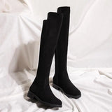 Shoes for Woman Middle Heel Footwear Winter Knee High Shaft Women's Boots Long Flat Gothic Spring Autumn Demi-season Quality Hot