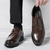 Spring Formal Shoes Men Genuine Leather Brown Oxford Breathable Flats Men Sapatos Masculino Men Gentlemans Stylish Lace Up Shoes