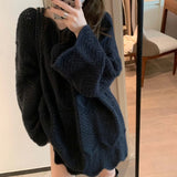 Autumn New Korean Edition Sweet Three Dimensional Lace Hollowed Out Unique Design Loose Pullover Sweater for Women