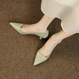 Spring Autumn New Splicing Shallow Mouth Single Shoes Women French Pointed Toe Temperament High Heels