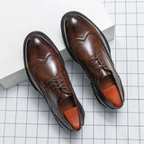 British Style Shoes for Men’s Genuine Leather Business Formal Oxfords Footwear Quality Leather Breathable Comfort Wedding Shoes