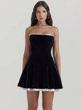 Strapless Backless A-line Sexy Mini Dress For Women Fashion Off-shoulder Sleeveless Club Party Dress Elegant New