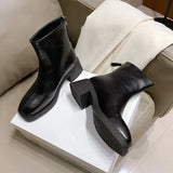 Women Boots High Heels Shoes Boots-Women Luxury Designer Winter Footwear Round Toe Zipper Stiletto Ankle Fashion Med Autumn