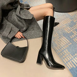 Pointed Toe Women High Boots Fashion Side Zippers Long Booties Ladies Elegant Party High Heel Shoes Winter Women's Footwear