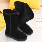 Women's Luxury Suede Leather Warm Snow Boots Winter Designer Plush Fluffy Anti-cold Zipper Platform Shoes Zapatos De Mujer