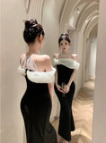 Elegant Fashion Wedding Evening Party Black Midi Dresses Women Summer Vintage Sleeveless Mesh Patchwork Bodycon Female Clothing