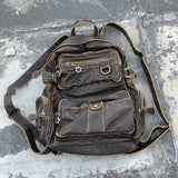 Vintage Y2k Womens Backpack Brown Original Casual Large Capacity Leather Men Travel Backpack Designer Fashion Female Bag