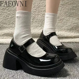 Platform Mary Jane Shoes New Women's Shoes Women Thick Heels Trendy Street Lolita Shoes Round Toe Ankle Strap  Pumps