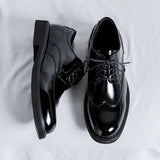 Autumn Trending Classic Men Dress Shoes for Men Oxfords Patent Leather Shoes Lace Up Formal Black Leather Wedding Party Shoes