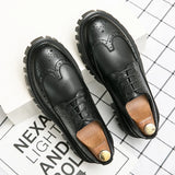 Spring Men Formal Business Thick Soled Oxford Shoes Luxury Men's Dress Shoes Male Casual Genuine Leather Wedding Party Loafers