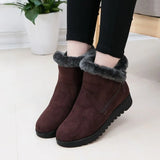 Winter Boots Women Warm Plush Snow Shoes for Woman Ankle Botas Mujer Zipper No-slip Loafers Ladies Casual Comfort Flats Botas