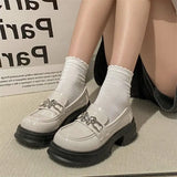 Womens Loafers Shoes Casual Female Sneakers Clogs Platform Flats British Style Oxfords Round Toe Slip-on Creepers Dress New Prep